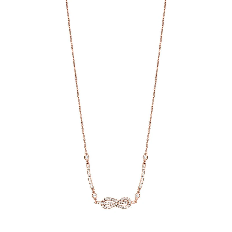 Emporio Armani Women's Rose gold tone lobster clasp closure brass necklace