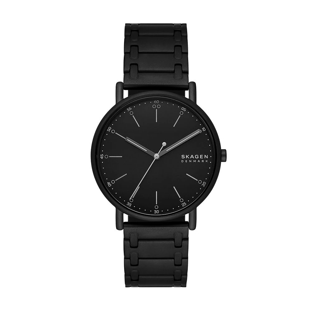Skagen Men's Watch Signatur Three-Hand, Black Stainless Steel, SKW6914