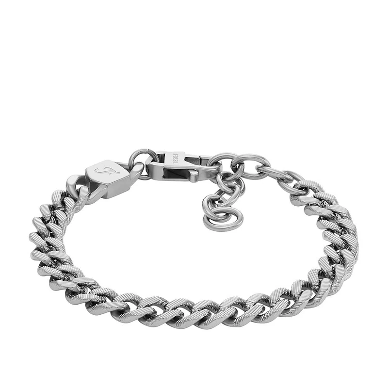 Fossil Men's Harlow Linear Texture Chain Stainless Steel Bracelet, JF04697040