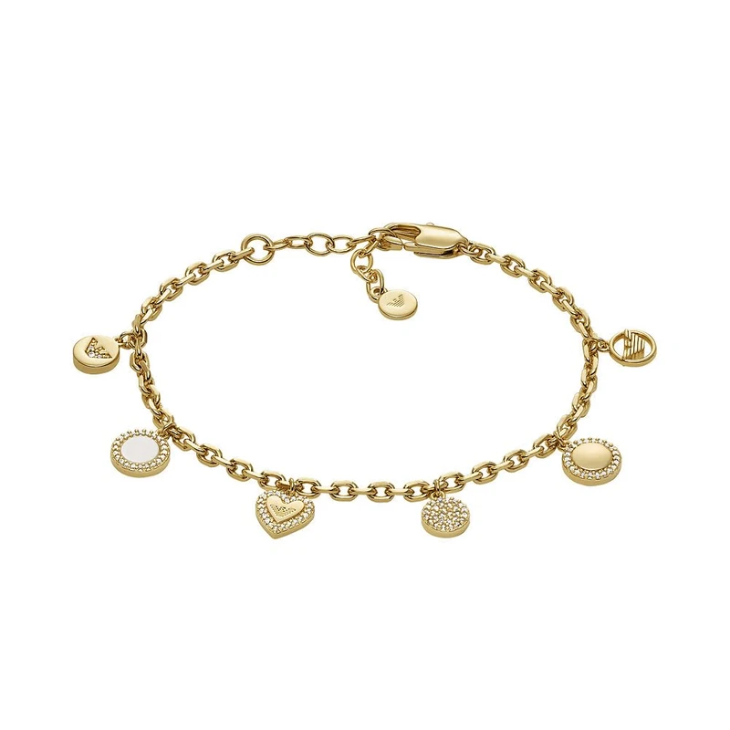 Emporio Armani Women's Gold-Tone Brass Station Bracelet, EGS3104710