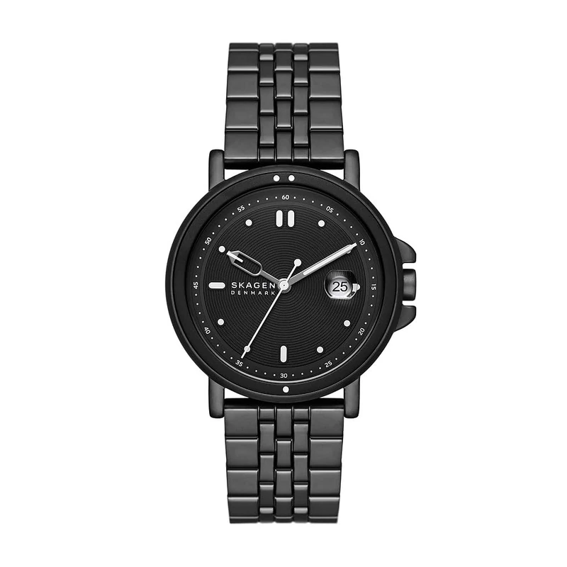 Skagen Men's Watch Signatur Sport Three-Hand Date, Black Stainless Steel, SKW6920