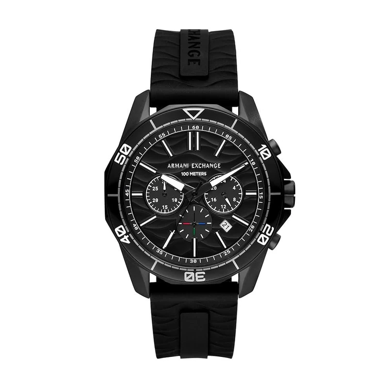 Armani Exchange Watch For Men, Chronograph Movement and 44mm Case Size with Stainless steel, Leather or Silicone strap
