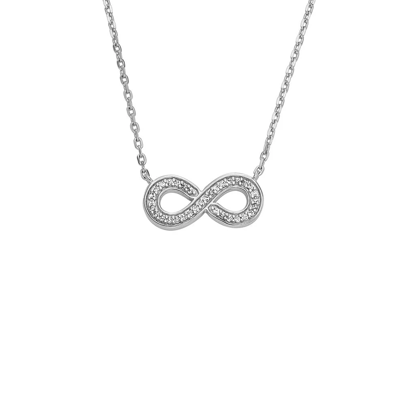 Fossil Women's Infinity Sterling Silver Pendant Necklace, JFS00632040