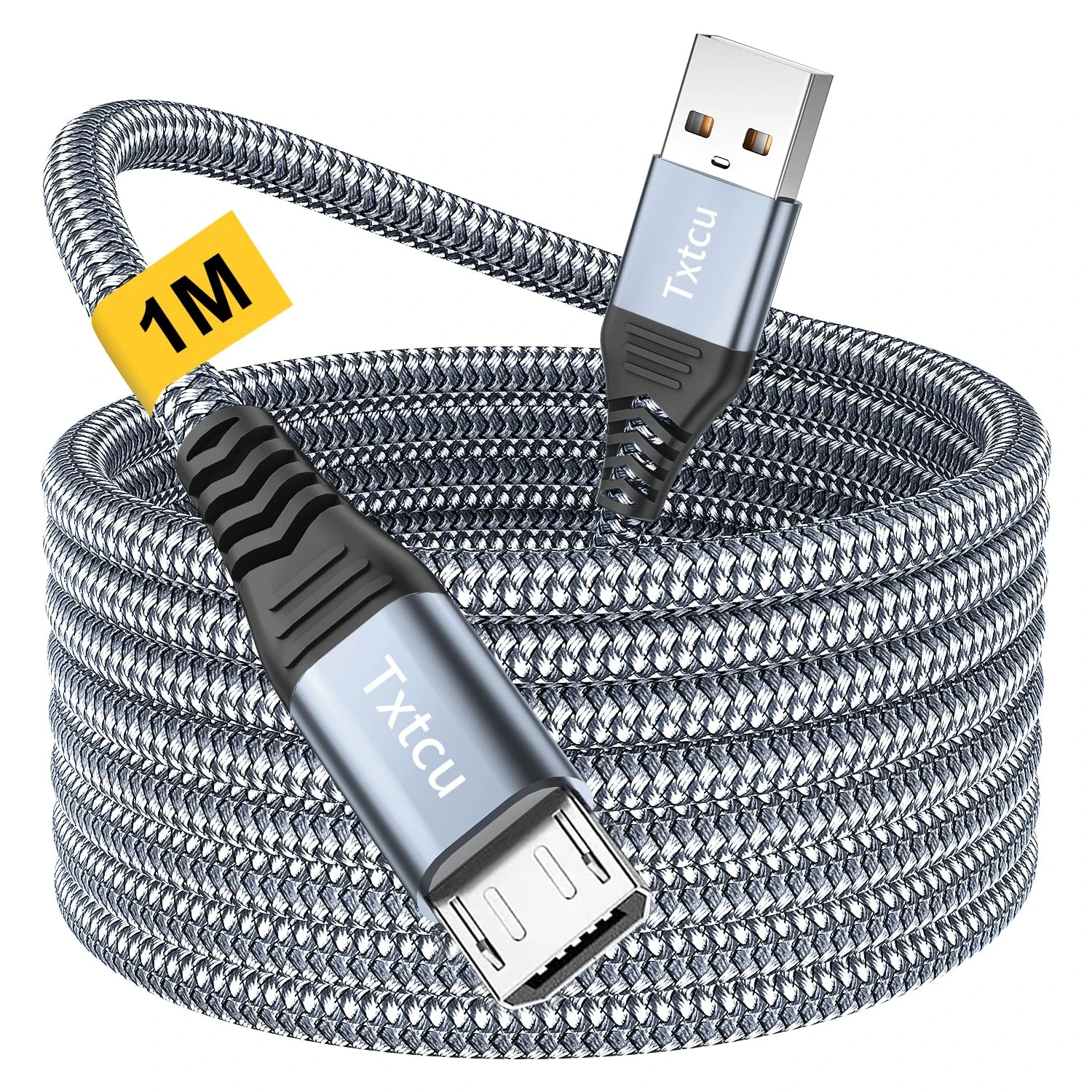 Txtcu 1m Braided Micro USB Charger Cable for Android, PS4, Samsung Galaxy & More