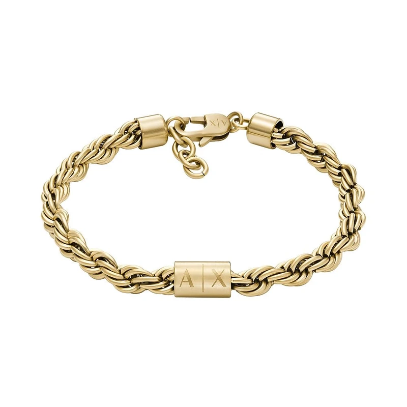 Armani Exchange Men's Gold-Tone Stainless Steel Chain Bracelet, AXG0124710