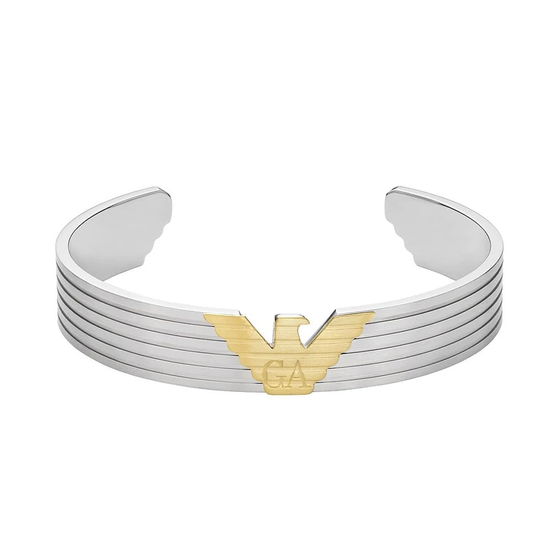 Emporio Armani Men's Two-Tone Stainless Steel Cuff Bracelet, EGS3074040