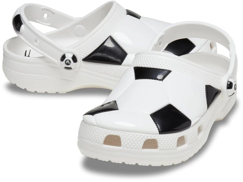 Crocs Unisex Kids Clog,Classic Soccer Ball Clog T,White/Black,10 UK Child - Image 1