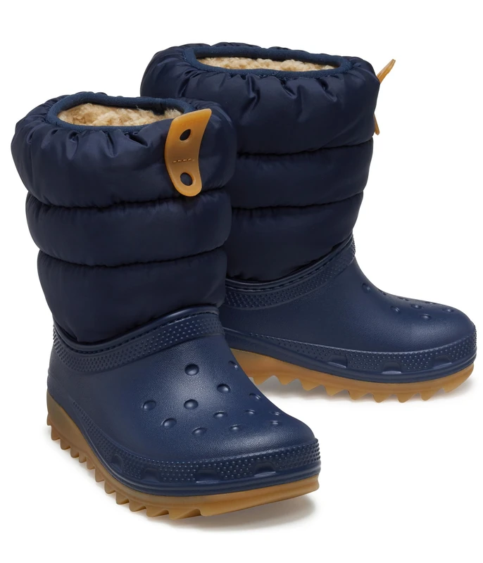 Crocs Unisex Kids, Classic Neo Puff Boot K, Navy/Gum, 11 UK Child