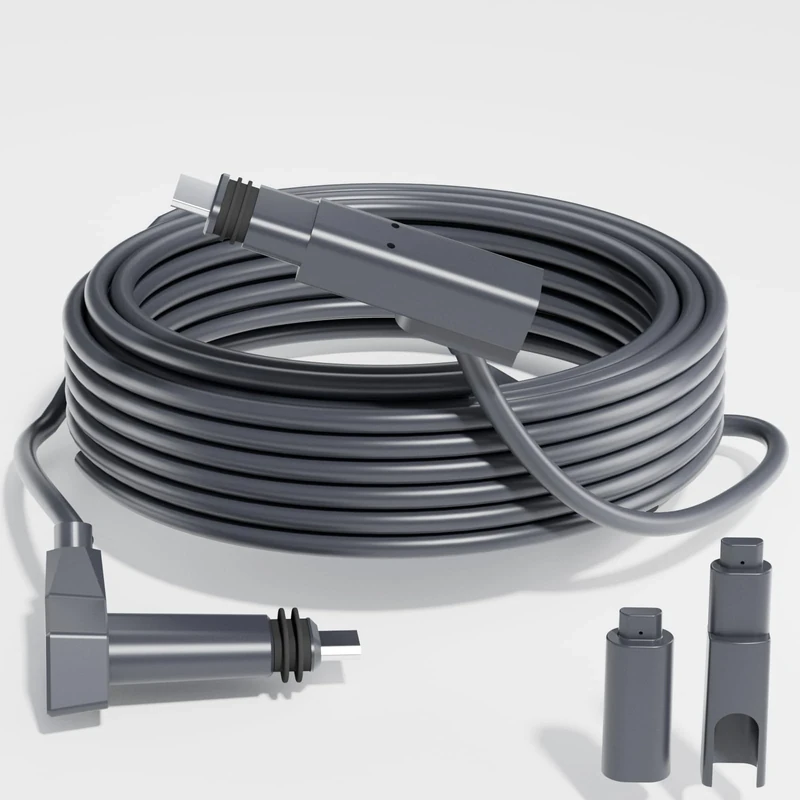 Klutchtech 75FT Starlink Cable for Standard Actuated Gen 2, Compatible with Starlink Rectangular Satellite V2, Waterproof Gray