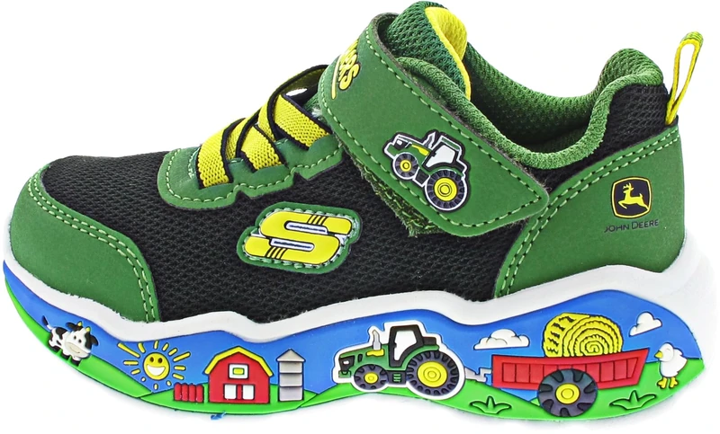 Skechers Boy's John Deere x Play Scene Barn-Squad Buddies Green, 7 UK