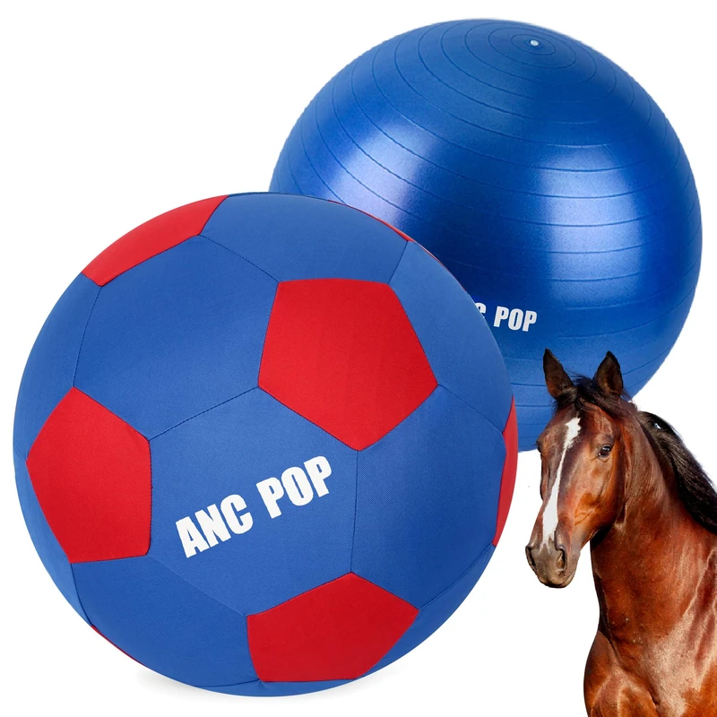 ANC POP Herding Ball for Horse Ball & Cover 40" Large for Play Herding Ball Horse Toys for Horse (Blue & Red)