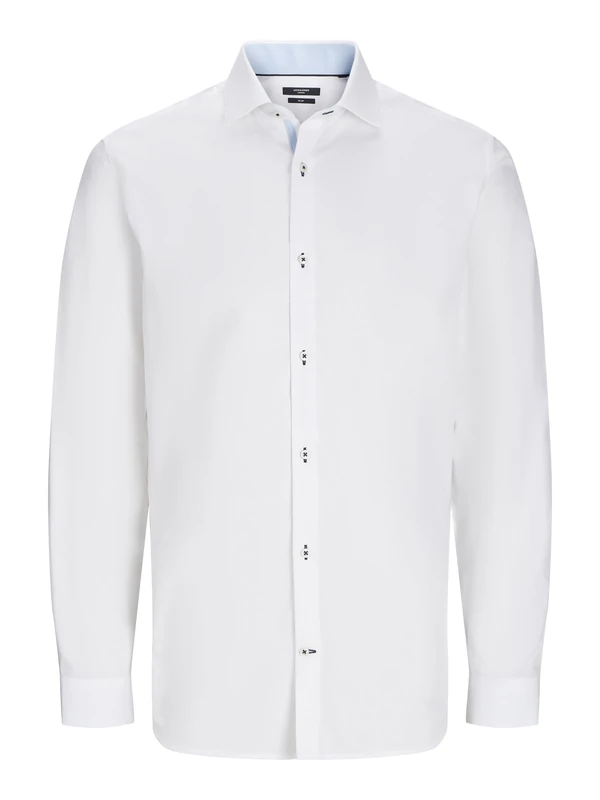 JACK & JONES Jprblaparker Detail Shirt L/S Aw24 Sn, Bright White/fit: Slim fit, XXL