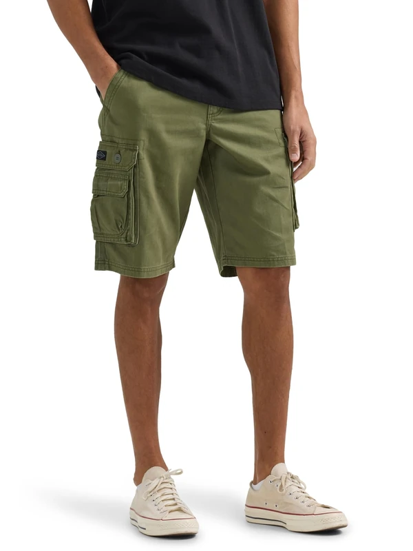 Lee Men's Dungarees New Belted Wyoming Cargo Short, Olive Green, 38
