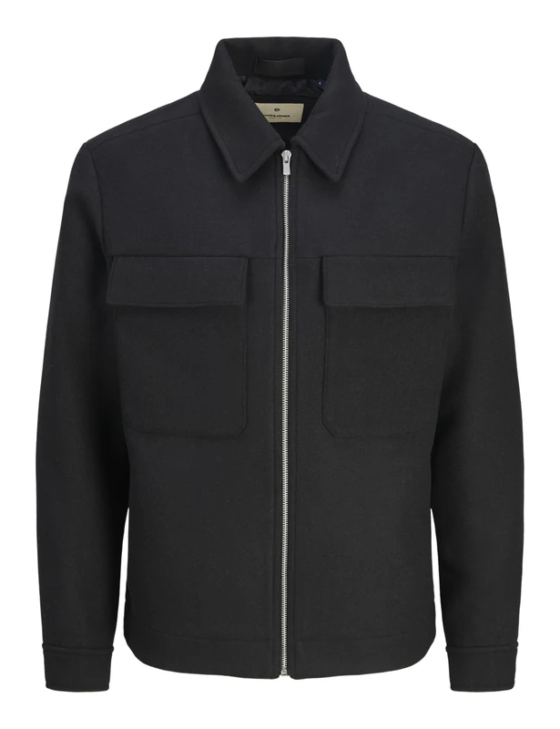 JACK&JONES JPRBLURUSSEL Men's Wool Blend Jacket SN Jacket, Black, M, black, M