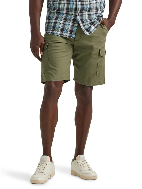 Lee Men's Extreme Motion Swope Cargo Short, Olive Green, 30