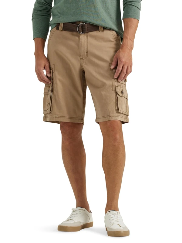 Lee Men's Dungarees New Belted Wyoming Cargo Short, Warm Bronze, 36