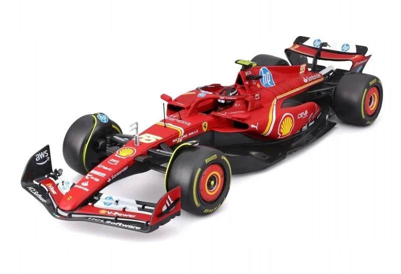 Bburago Formula 1 F1 Ferrari SF-24 Race Car - Leclerc with Helmet - 1:18 Scale - Incredibly Detailed Die-Cast Colectible Replica Race Car, Multiple Colours