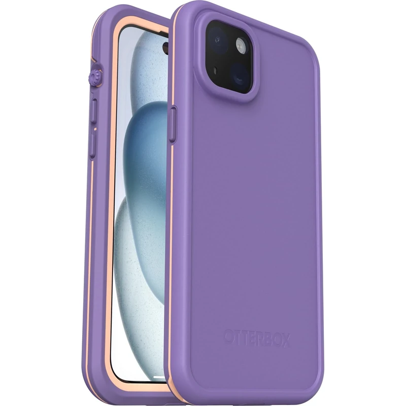 OtterBox Fre Case iPhone 15 Plus for MagSafe, Waterproof (IP68), Shockproof, Dirtproof, Sleek and Slim Protective Case with built in Screen Protector, x5 Tested to Military Standard, Purple
