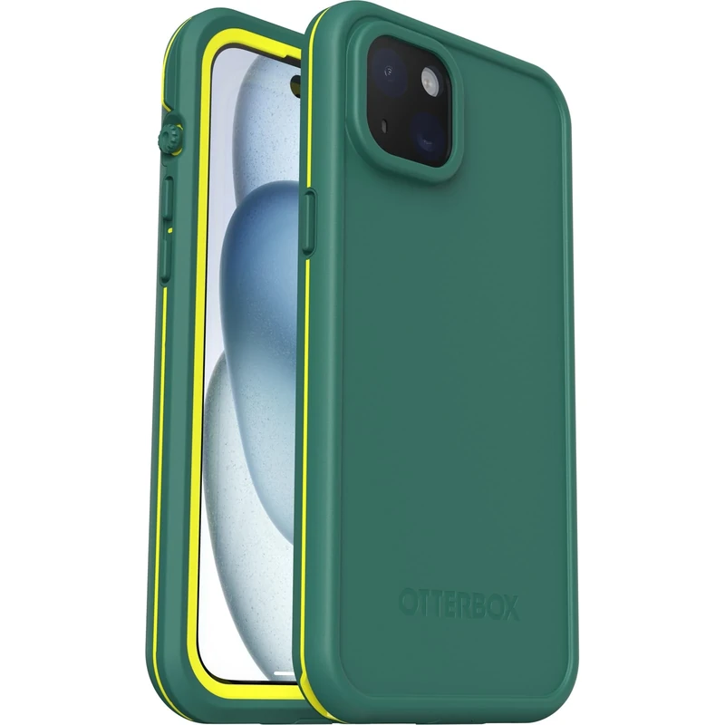 OtterBox Fre Case iPhone 15 Plus for MagSafe, Waterproof (IP68), Shockproof, Dirtproof, Sleek and Slim Protective Case with built in Screen Protector, x5 Tested to Military Standard, Green
