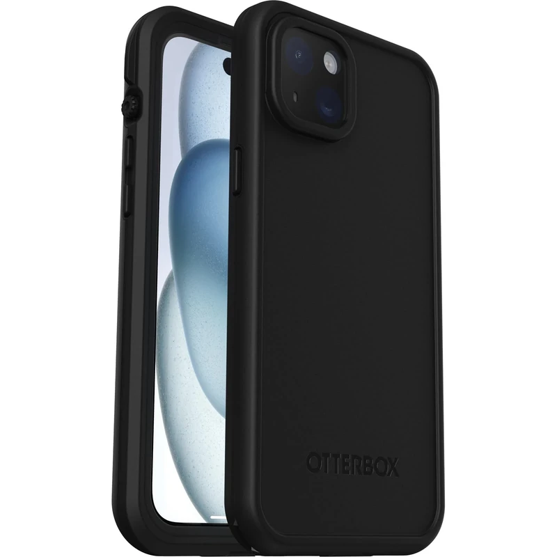 OtterBox Fre Case iPhone 15 Plus for MagSafe, Waterproof (IP68), Shockproof, Dirtproof, Sleek and Slim Protective Case with built in Screen Protector, x5 Tested to Military Standard, Black