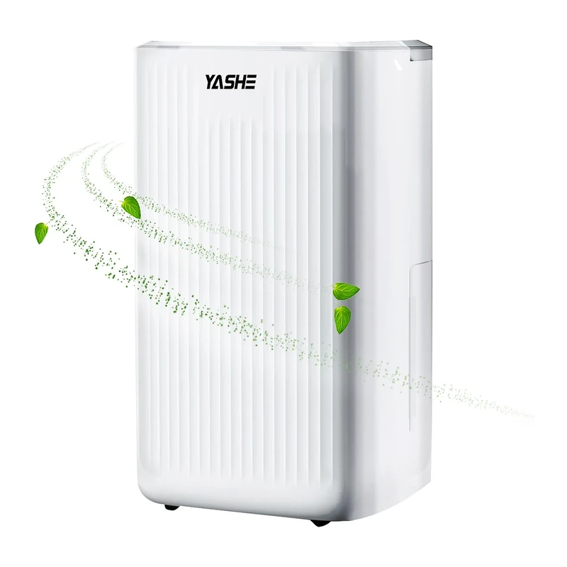 YASHE 12L Dehumidifier with Digital Humidity Display, 2L Tank Laundry Drying Dehumidifiers for Home Damp, Offices, Basements, Bathroom