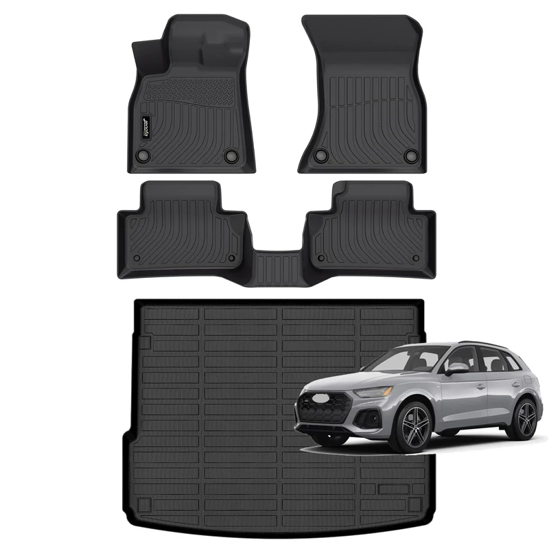 Jenofa Car Floor Mats & Cargo Liner for Audi Q5/SQ5 2018-2023, Black, Custom Fit, TPE, 3" x 2" x 30"