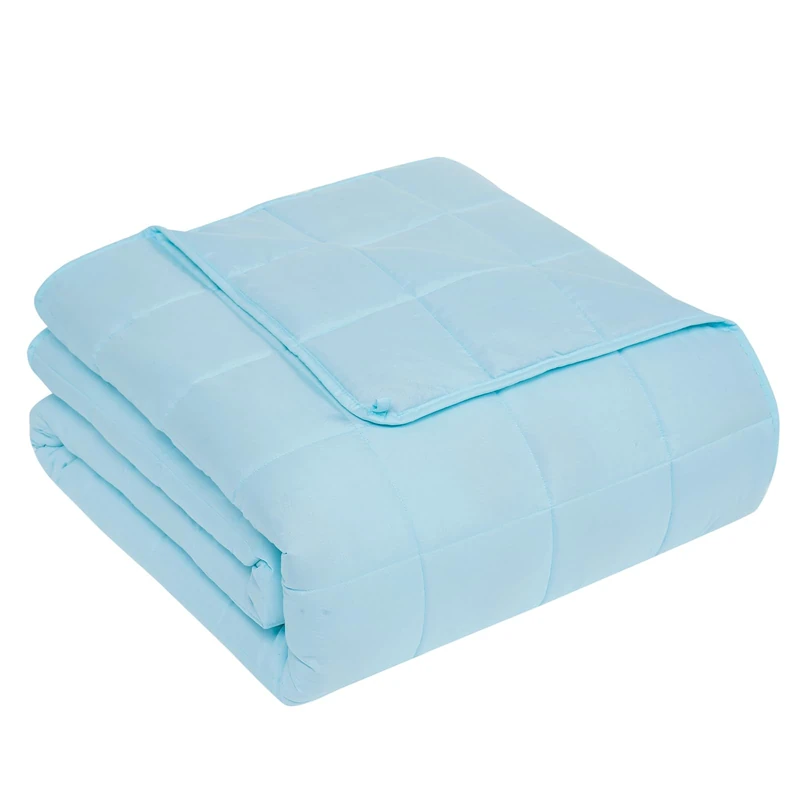 CuteKing Weighted Blanket for Adults: Weighted Blanket with Premium Glass Beads - Breathable Heavy Blanket for Comfort Sleep - Thick Blanket for Adult All Season (20lbs, 80"x87", Light Blue)