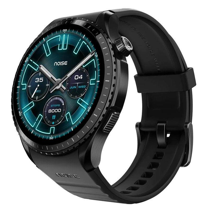 Noise Origin Smart Watch Smoothest UI Experience (New Nebula UI) & EN 1 Processor, 1.46" ApexVision AMOLED Display, Stainless Steel, Contour-Cut Design, Fitness Age, Fast Charging (Jet Black)