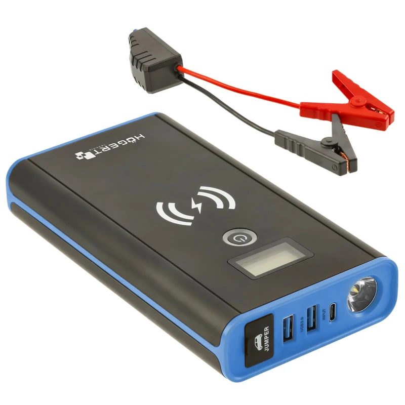 Högert Technik - 400A Starter Device with Inductive Charger | Jump Starter Power Bank Car Battery Booster Starter Power Bank | Built-in Inductive Charger 10W