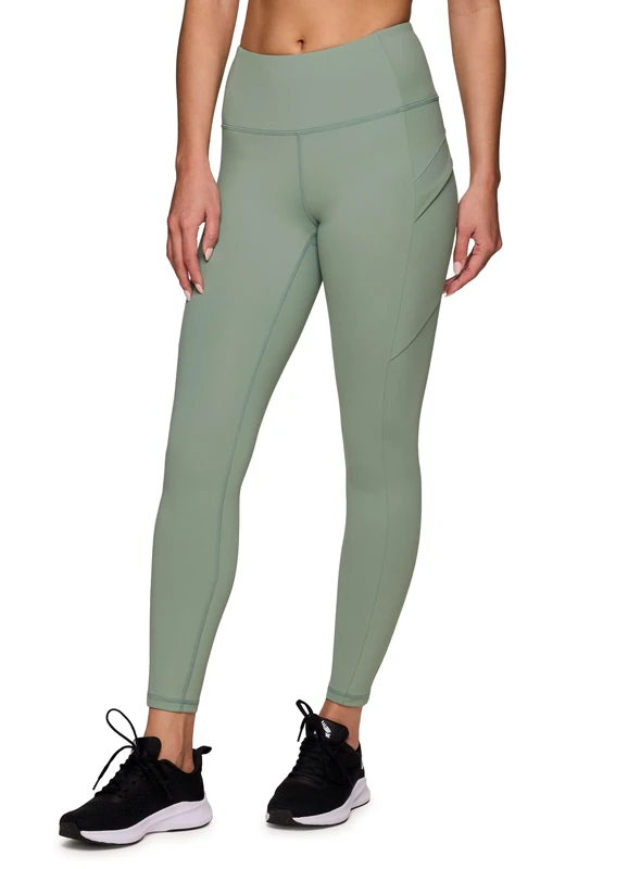 Avalanche Women's Super Soft Cargo Hiking Gym Full Length Legging with Pockets, Peached Lily Pad, Large