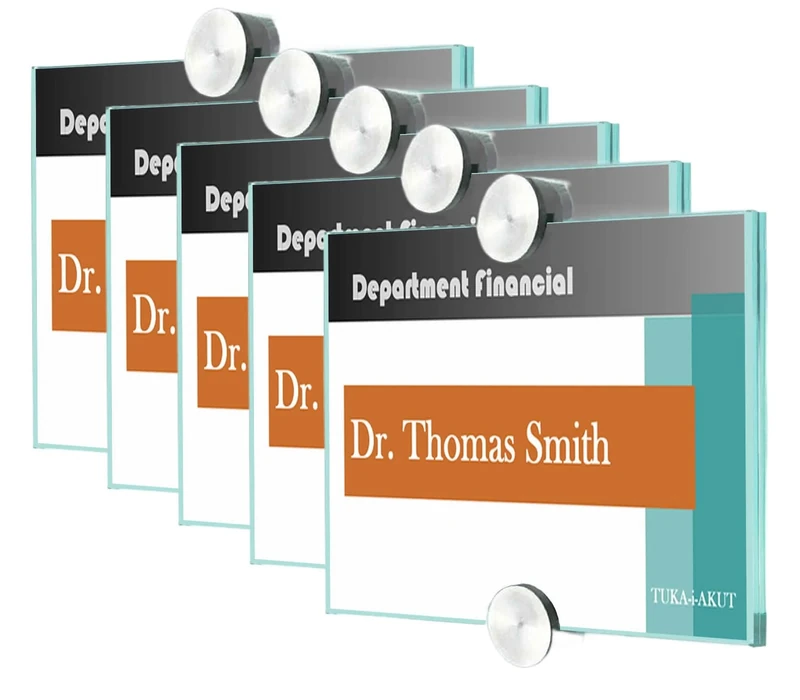 TUKA-i-AKUT 5x A6 Office Door Sign, Clear Acrylic Door and Wall Sign Sign Holder, Office Sign for Self-Writing for Sign 148mm x 104mm, Information Sign for Wall Mounting, Transparent, TKD8301-A6-5x