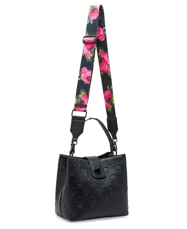 Betsey Johnson Skull Boss Bucket, Black
