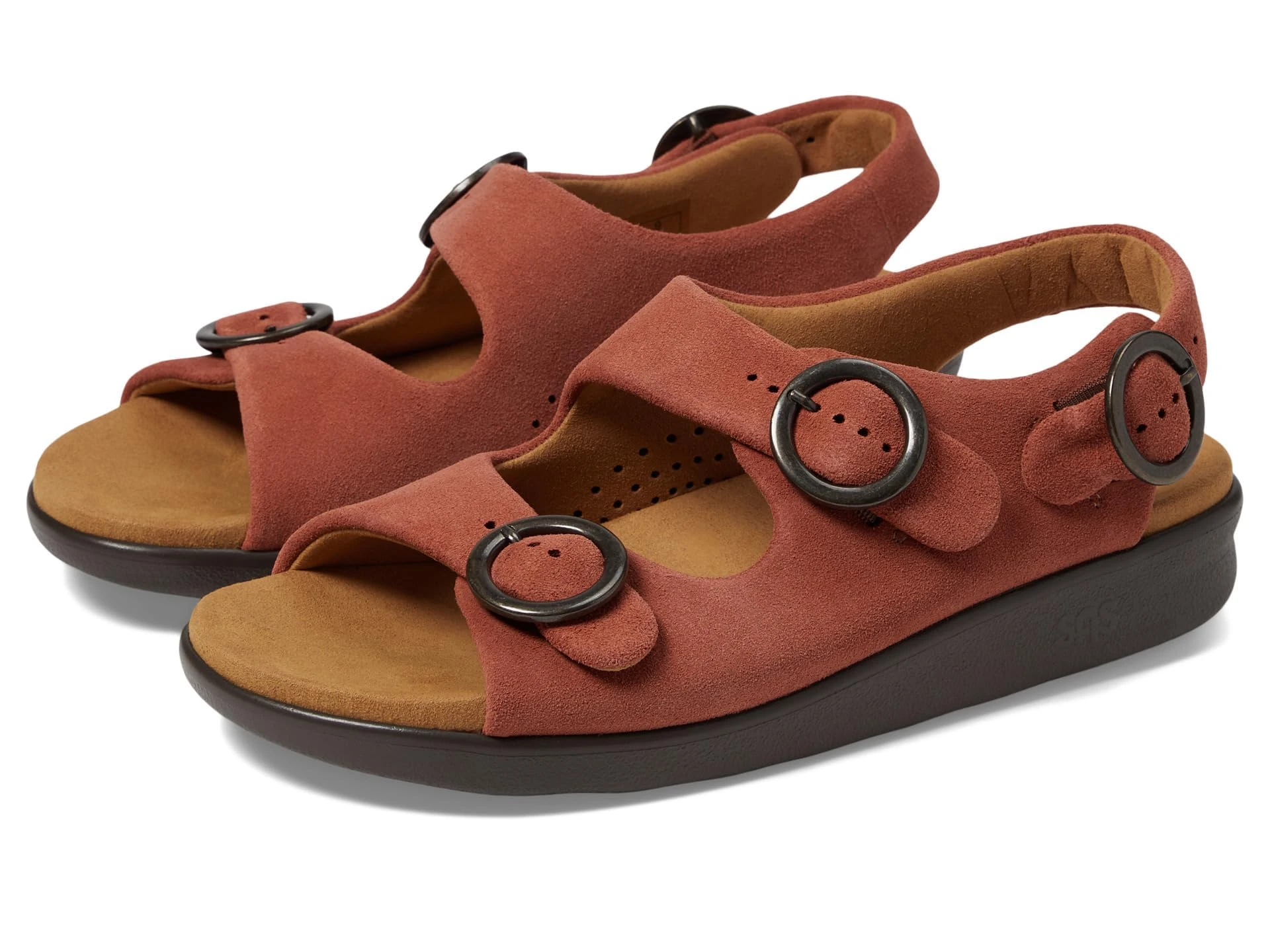 SAS Women's Relaxed Sandal, Rust, 6 UK
