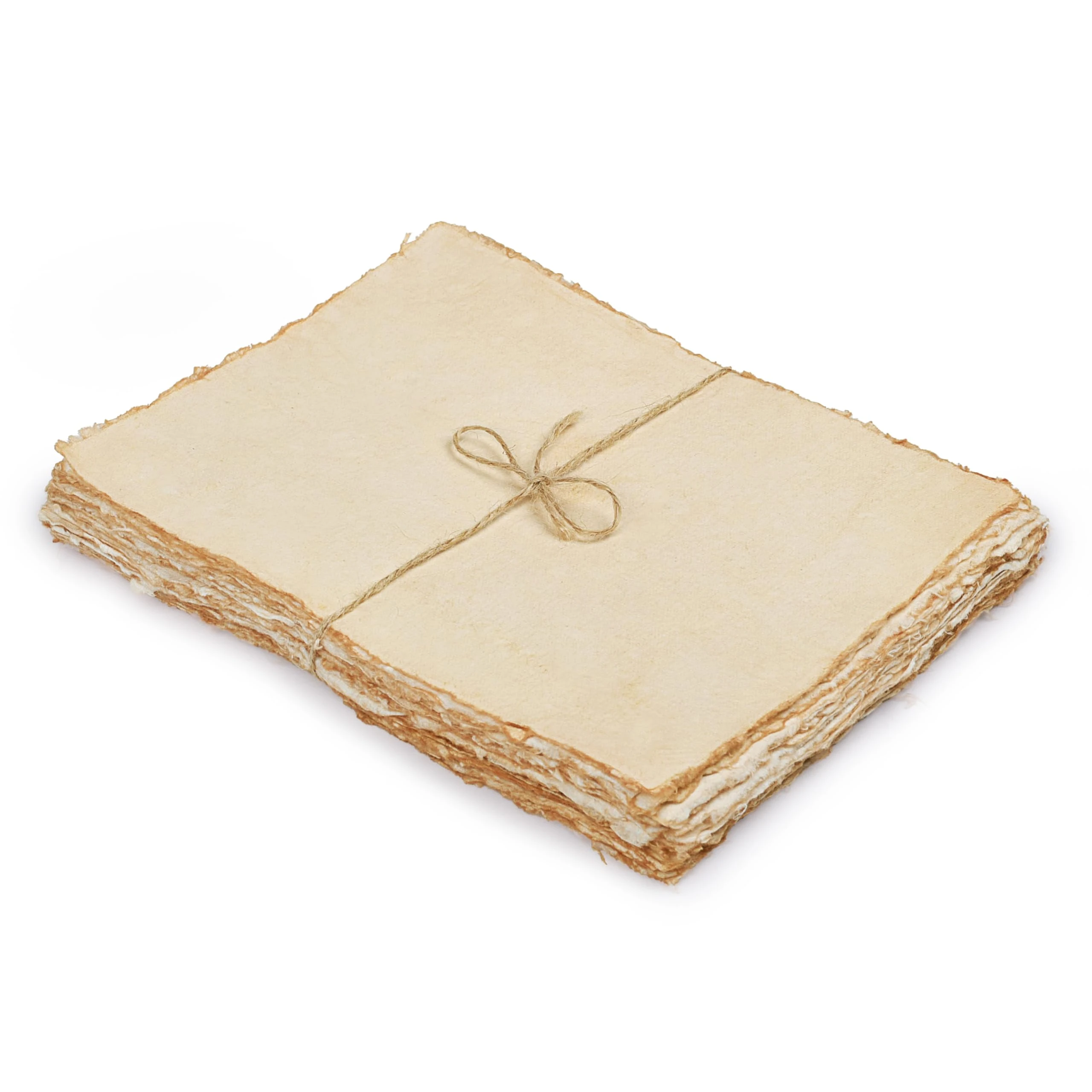 LEATHER VILLAGE Watercolor Paper - 7 X 5 inches, 50 Sheets - Mixed Media Watercolor Paper - 150 GSM Thick Deckle Edge Virgin Cotton Handmade Paper - Vintage Toned