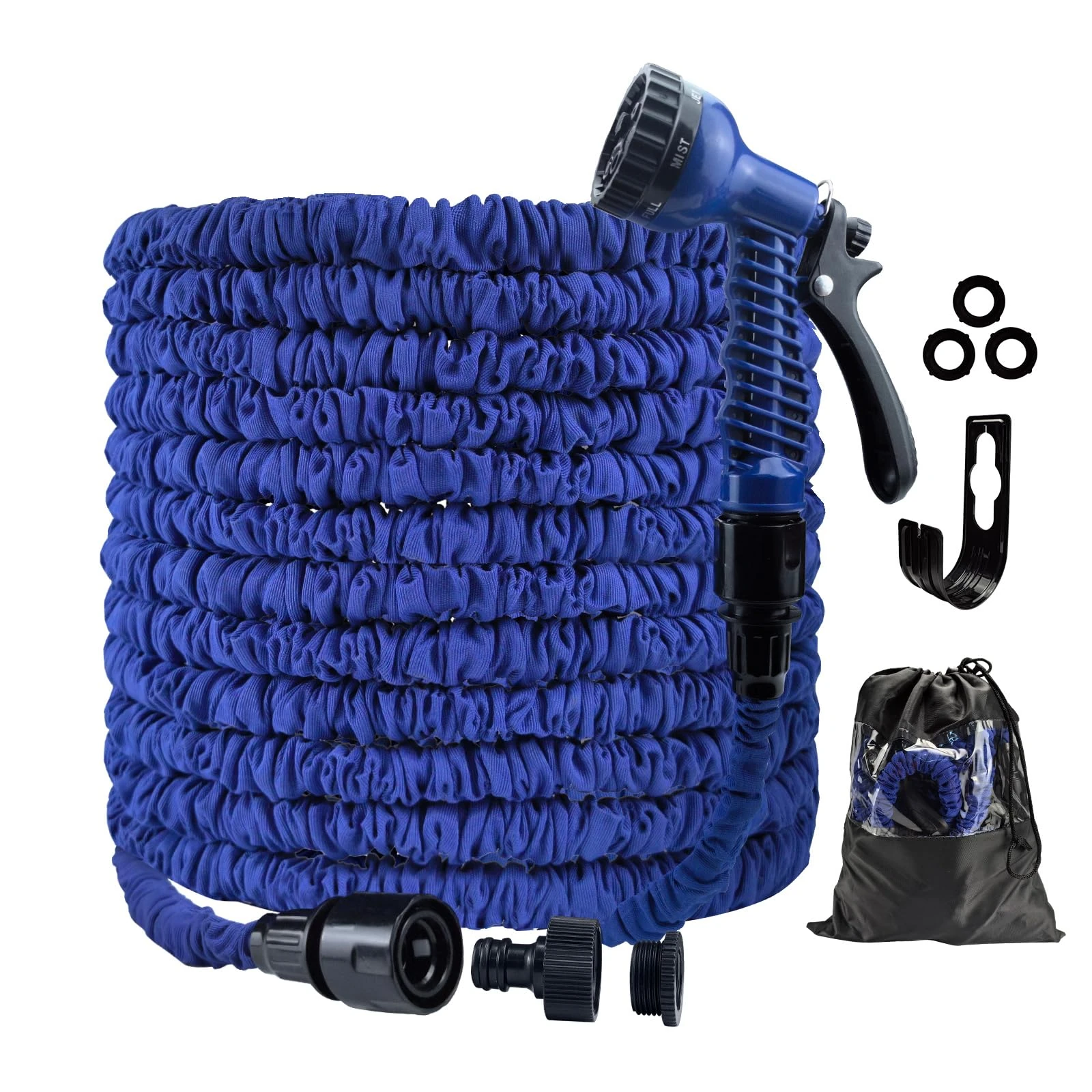 CNMTCCO Garden Hose Pipe, 100FT Garden Hoses Expandable with 3/4", 1/2" Fittings, Expanding Magic Hose, with 7 Function Spray Nozzle, Anti-Leakage Latex Core Hosepipe (30M)