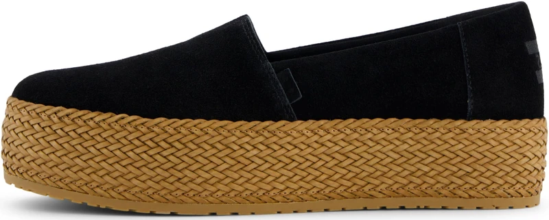 Toms Women's Valencia Slip-On Platform Shoes, Black Suede, 7.5 - Image 1