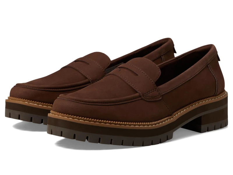 TOMS Women's Cara Loafer, Oak Brown Leather, 10 UK