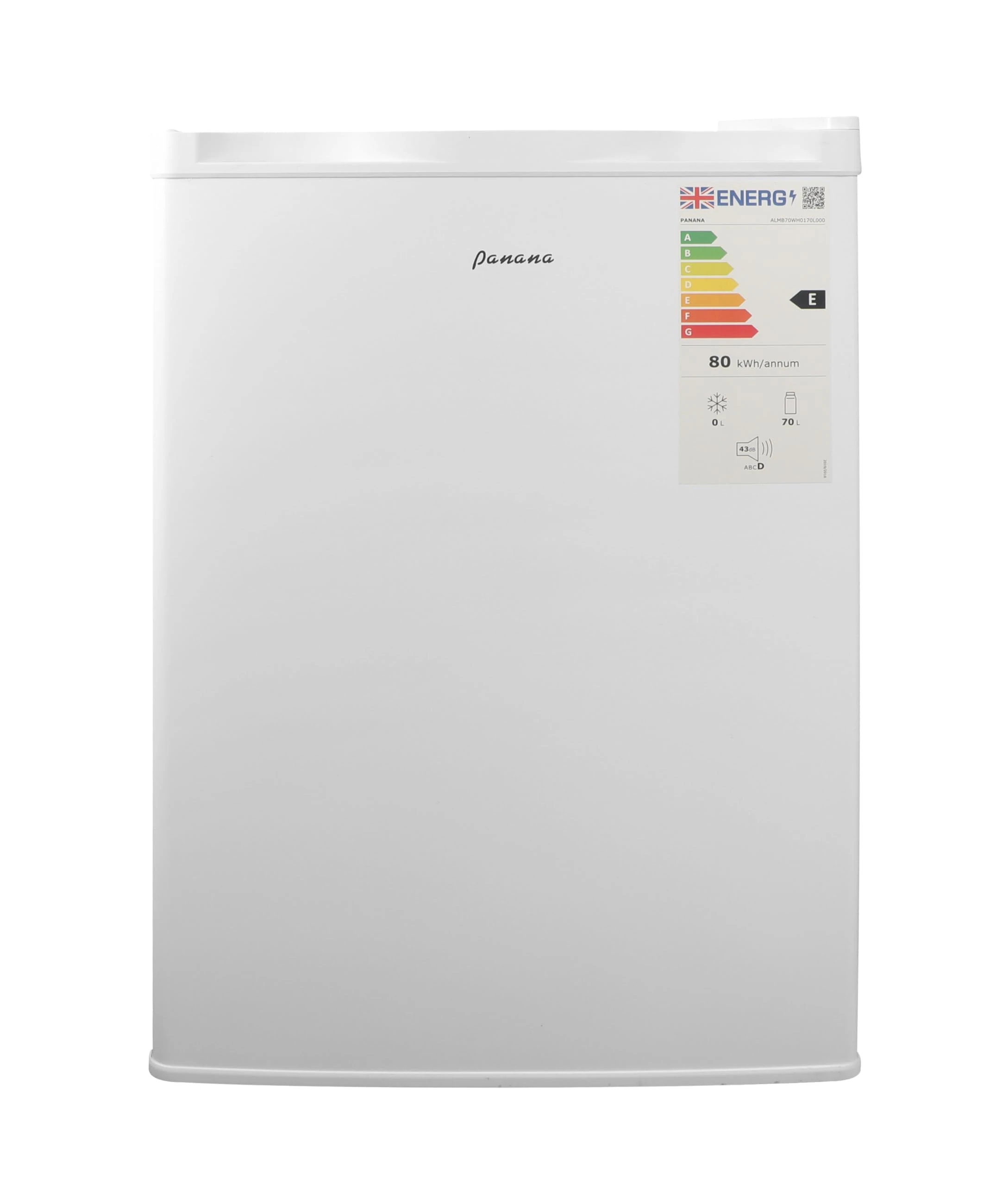 Panana 70L Small Fridge Free Standing Top Freezer Refrigerator Drinks Cooler Quiet, White