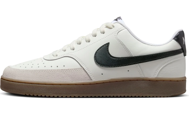 Nike Men's Court Vision Low Sneaker, Sail/Black/Lt Orewood BRN/White, 6.5