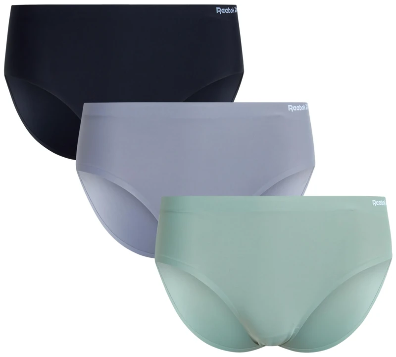 Reebok Women’s Underwear – No Show Lightweight Hipster Briefs (3 Pack), Black/Sharkskin/Lily Pad, S