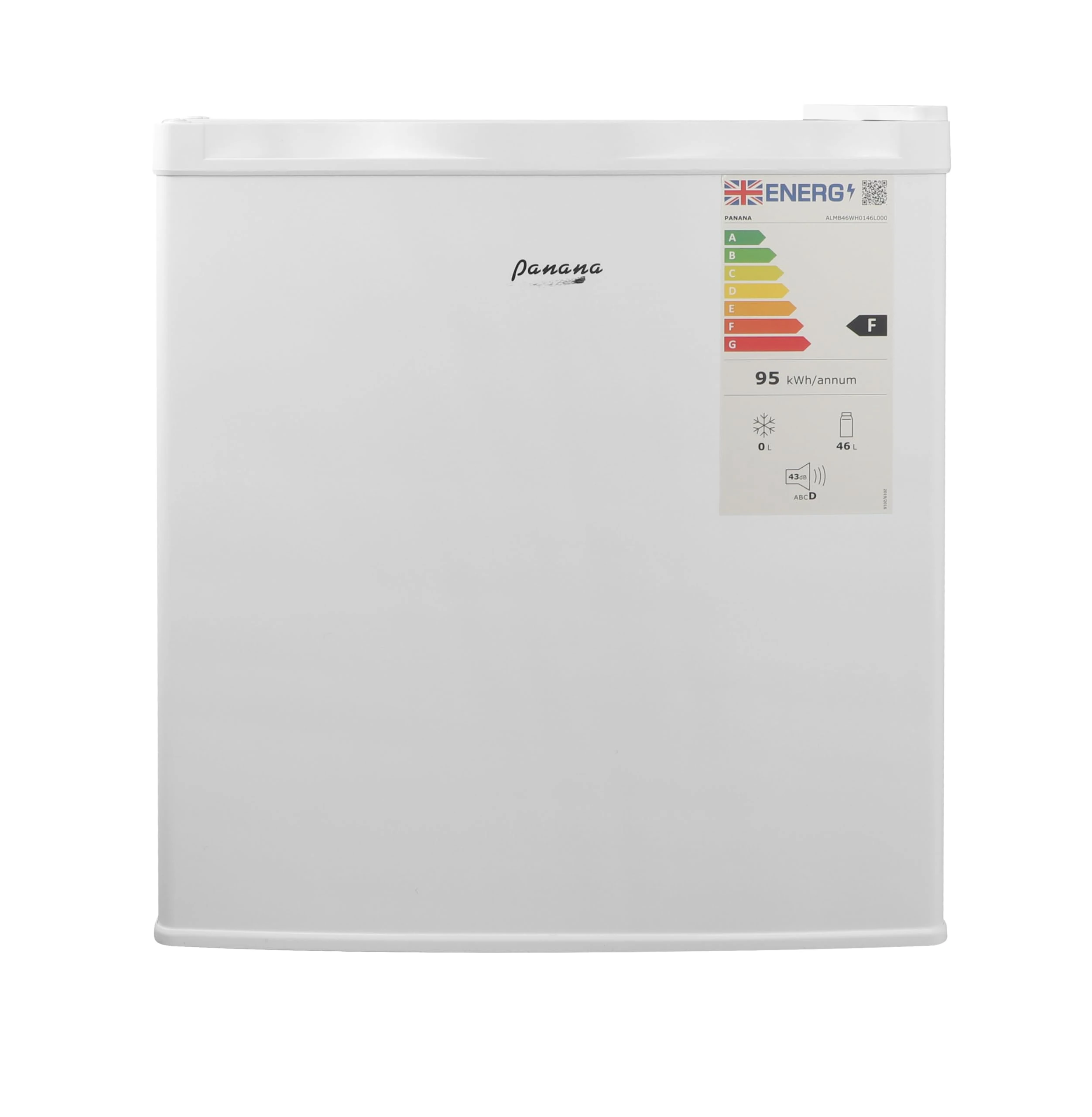 Panana 46L Mini Fridge Counter Top Small Refrigerator Drinks Cooler Home Office, White