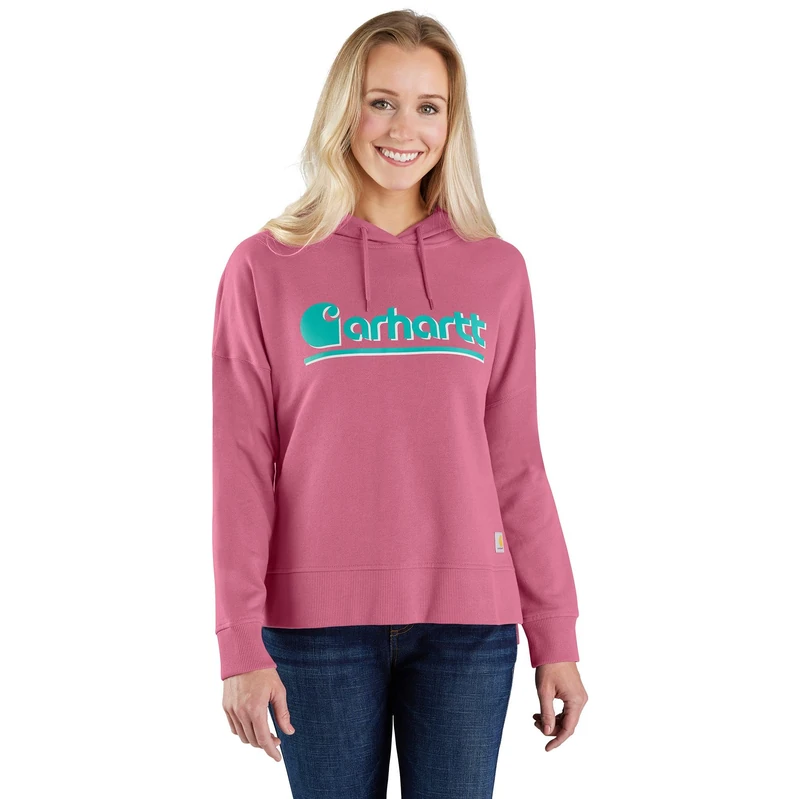 Carhartt Women's Tencel Fiber Series Loose Fit Fall Graphic Hooded Sweatshirt, Woodrose, M - Image 1