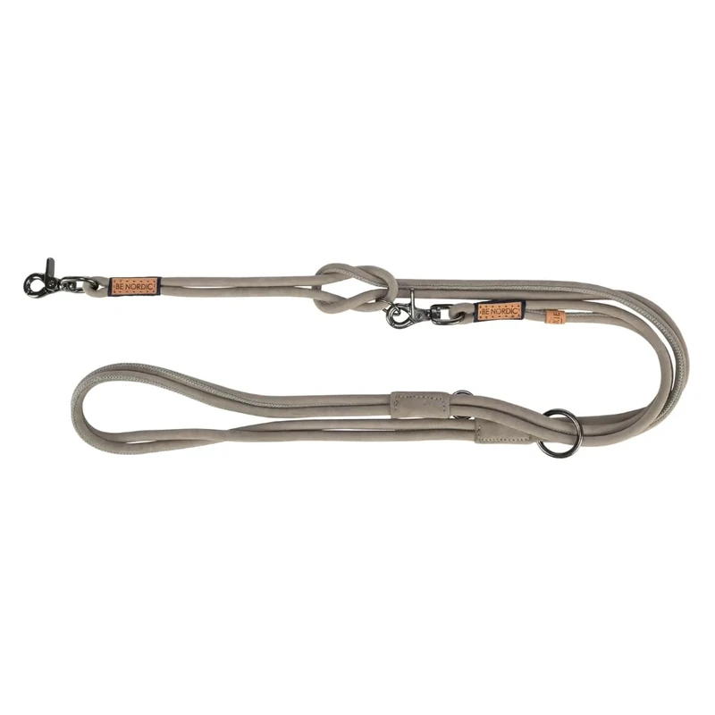 TRIXIE dog lead BE NORDIC leash leather XS–L, 78.74 inches ø 0.31 inches in grey - leather dog lead with Nordic charm - for very small to large-sized dogs - 17470
