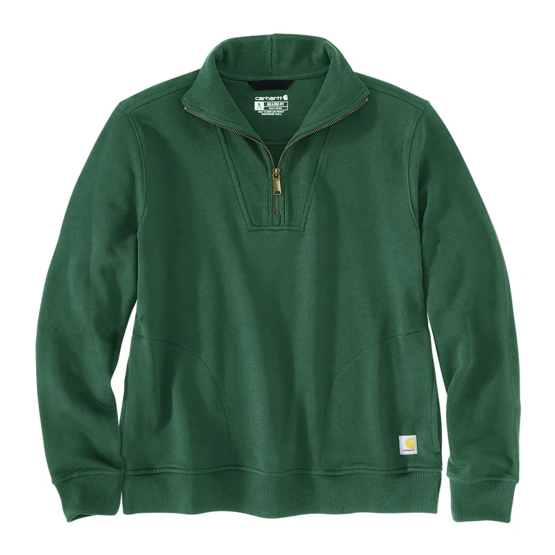 Carhartt Women's TENCEL Fiber Series Relaxed Fit Half-Zip Sweatshirt, Frosted Balsam, Medium - Image 1