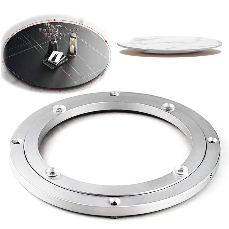Duchunsheng Lazy Susan Turntable Bearing 12in 16in 20in 24in 32in Dining Room Base Bearing, Heavy Duty Table Bearing, 360° Manual Swivel Adjustable Dining Table, Aluminium Rotating Metal