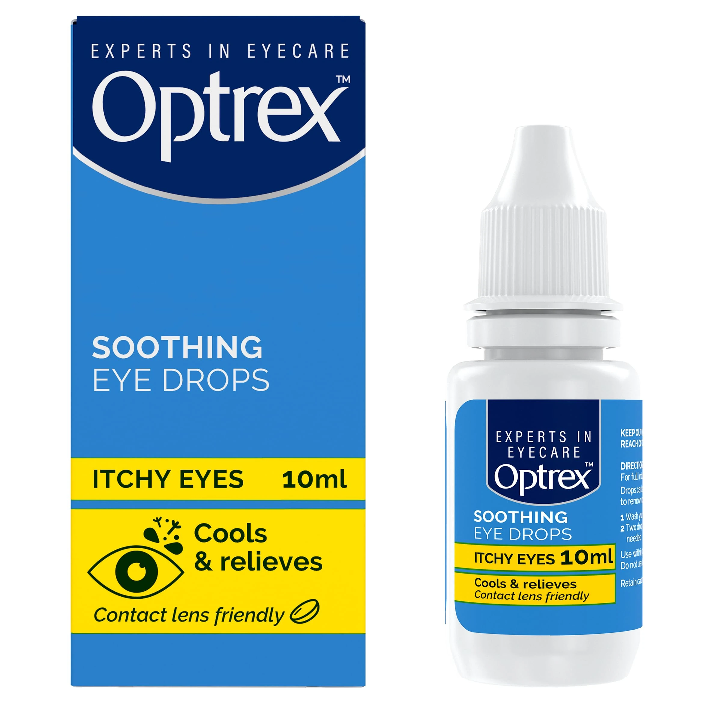 Optrex Itchy Eyes, Double Action Soothing Eye Drops, 10ml, Soothes & Protects, Cools and Relieves, Gets to Work Instantly, On The Go Relief