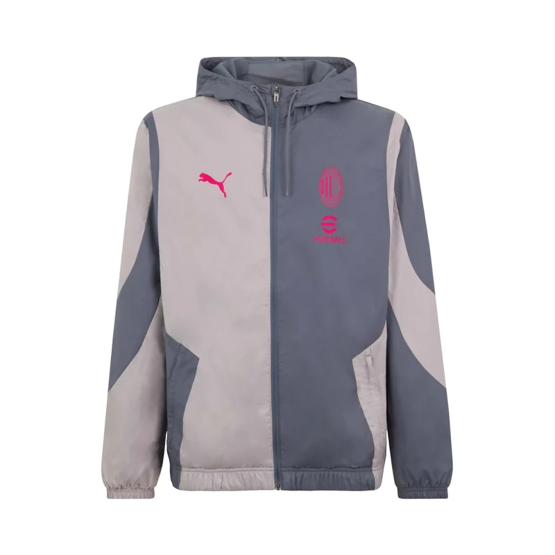 AC Milan PUMA Unisex Adult Hooded Jacket with Zip and Hood - Image 1