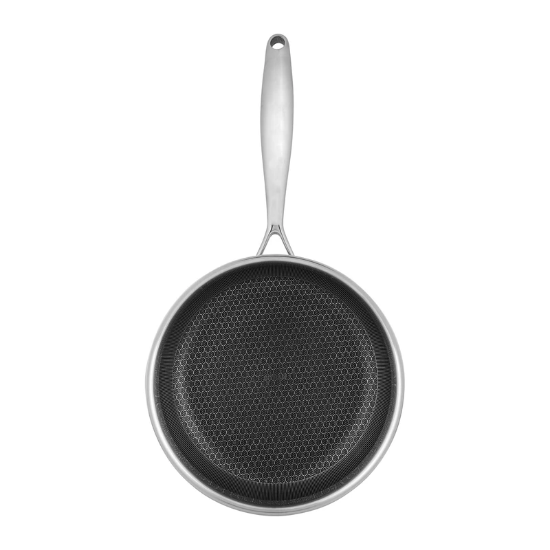 Sitram 715064 Triply Stainless Steel Frying Pan Diameter 24 cm - Non-Stick Coating and Scratch-Resistant - PFOA-Free - Suitable for All Hobs Including Induction