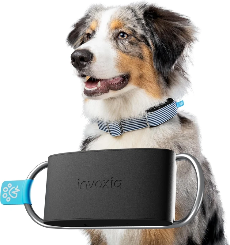 Invoxia Minitailz - No.1 GPS and Health Tracker for Dogs - Escape Alerts, Breath Scan - Real Time Tracking, USB Rechargeable Virtual Zone and Fence - Mini Tracker