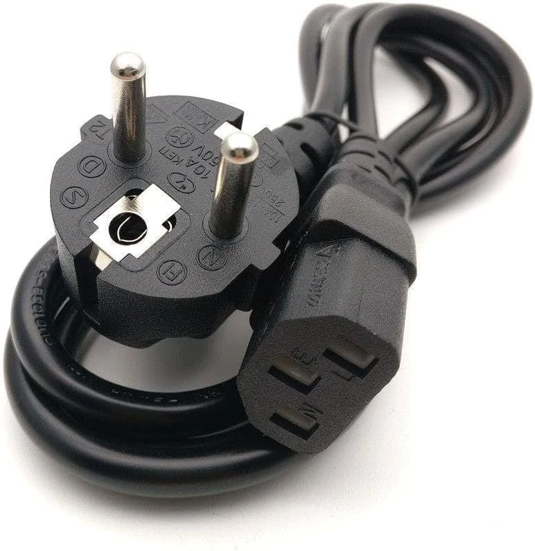 EU/Europe C13 Kettle Type Plug Computer Power Supply Adapter IEC Mains Lead Plug for Printer, Photocopier, Screen, Treadmill, Audio, Amp 1.8M Long